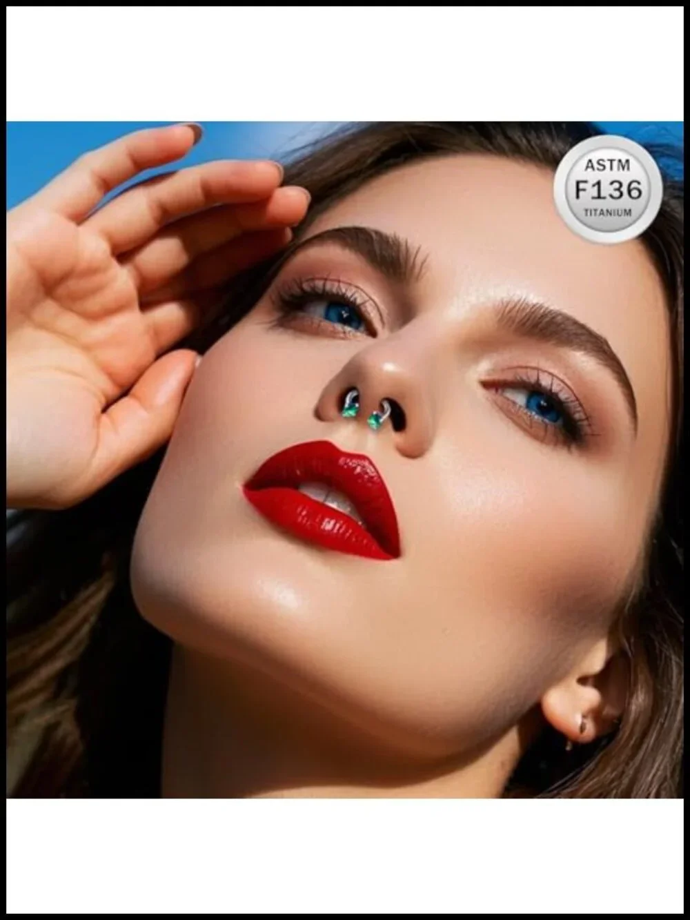 ASTM F136 Titanium Horseshoe Nose Ring 16G Internally Threaded Septum Piercing